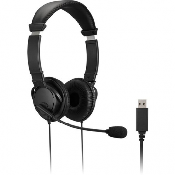 Kensington Kensington K33065WW cască audio & cască cu microfon Căști Prin cablu Bandă de fixare pe cap Birou/Call center USB Tip-A Negru (K33065WW)