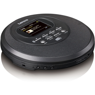 Lenco CD player portabil, Lenco CD-500BK, Bluetooth, DAB+/FM radio, negru, 4 ore redare MP3/CD, 8 ore radio