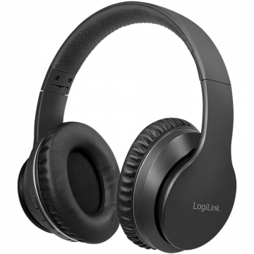 logilink Casti on-ear Logilink BT0053, wireless, utilizare multimedia, fara microfon, Bluetooth 5.0, Negru (BT0053)