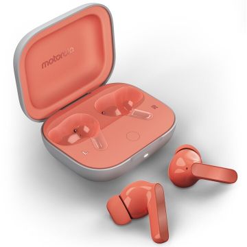 Motorola Casti bluetooth stereo MOTO Buds Guitar, Wireless Earbuds, tip In-Ear, Coral Peach