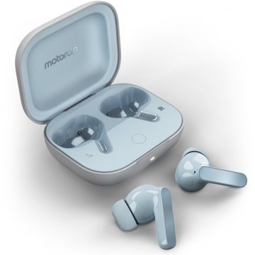 Motorola Casti In-Ear MOTO Buds Guitar, True Wireless, Bluetooth, Dolby Atmos, Smart ANC, Glacier Blue