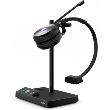 YEALINK Yealink WH62 Mono Teams Sistem personal de conferințe audio Fără fir Bandă de fixare pe cap Birou/Call center Micro-USB Stand de încărcare Negru (1308000)