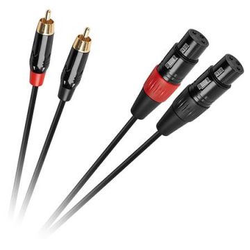 Cablu Cabletech KPO2930, XLR - 2RCA, 1 m (Negru)