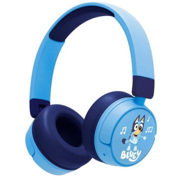 Casti pentru copii Stereo Wireless OTL Technologies BLUEY, Bluetooth 5.3, Autonomie 24 ore, Microfon (Albastru)