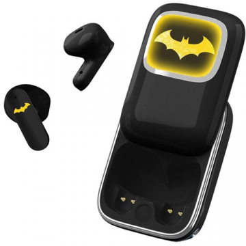 Casti True Wireless OTL Technologies BATMAN DARKNIGHT SLIDE, Bluetooth, Autonomie 6 ore, Control tactil, Microfon (Negru)