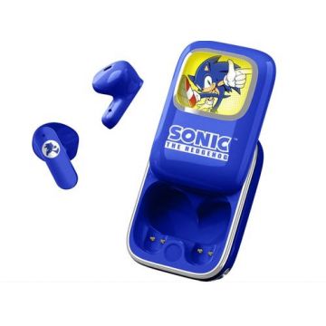 Casti True Wireless OTL Technologies SONIC THE HEDGEHOG SLIDE, Bluetooth, Autonomie 6 ore, Control tactil, Microfon (Albastru)