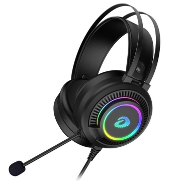 Dareu Casti gaming Dareu EH416, RGB, microfon, conectori USB si jack 3.5 mm, Driver 50mm, Sunet 7.1, Lungime cablu 2.5m, Negru