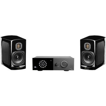 Goldenear Technology Pachet cu boxe de raft Goldenear BRX, si Amplificator Lyngdorf TDAI-1120, Streaming, HDMI ARC, RoomPerfect