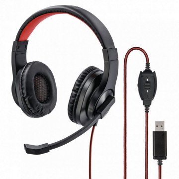 Hama Casti PC Hama HS-USB400 Office Headset, Stereo, USB, Negru