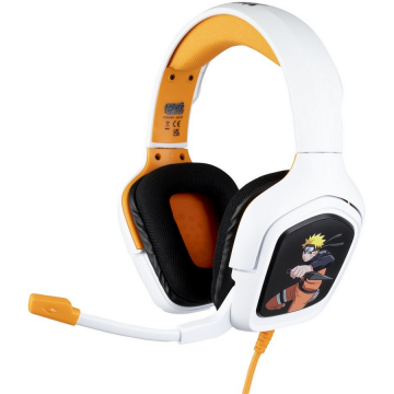 Konix Konix Naruto cască audio & cască cu microfon Căști Prin cablu Bandă de fixare pe cap Gaming Negru, Alb, Galben (KX-GH-NARU-WH)