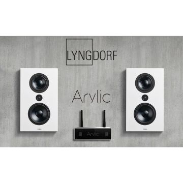 Lyngdorf Sistem Stereo 200W cu boxe Lyngdorf FR-1 + Amplificator cu streamer 24bit / 192kHz Arylic S50+