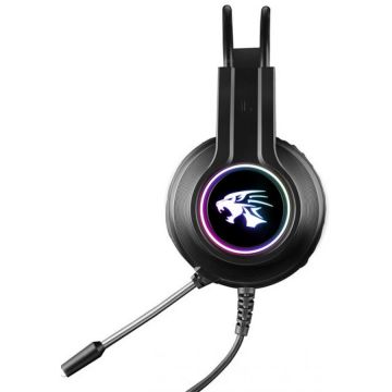 omega Căști de gaming stereo VARR, VH8030, USB, 2x jack, RGB, negru