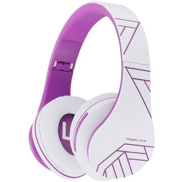 PowerLocus PowerLocus Casti Wireless P2, Bluetooth 5.3, 20h autonomie,Alb-violet