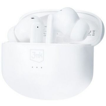 3MK Casti Wireless 3MK LifePods, Bluetooth 5.3, ANC, Albe