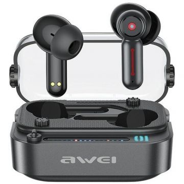 AWEI Casti Wireless, Awei T58 ANC, Bluetooth, rezistente la apa, Negru