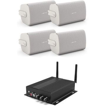 Bose Pachet sonorizare cu Rakoit SA100 si 2 perechi BOSE FS2SE Alb, WiFi Streaming, Internet Radio, Bluetooth