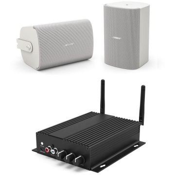 Bose Pachet sonorizare Terasa cu Rakoit SA100 si 1 pereche BOSE FS4SE Alb, WiFi Streaming, Internet Radio, Bluetooth