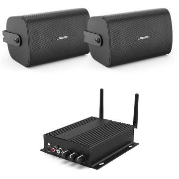 Bose Pachet sonorizare Terasa cu Rakoit SA100 si 1 pereche BOSE FS4SE Negru, WiFi Streaming, Internet Radio, Bluetooth