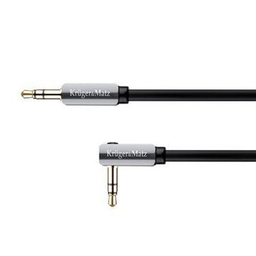 Cablu Audio Kruger&Matz KM0312, jack 3.5 mm - jack 3.5 mm, 1 m (Negru)