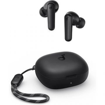 Casti TWS Anker R50i, tip butoni, utilizare multimedia, Bluetooth 5.3, 2 x mic, durata baterie pana la 30 ore, IPX5, (Negru)