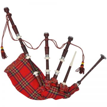 Cimpoi scoțian Great Highland, roșu, tartan steward regal