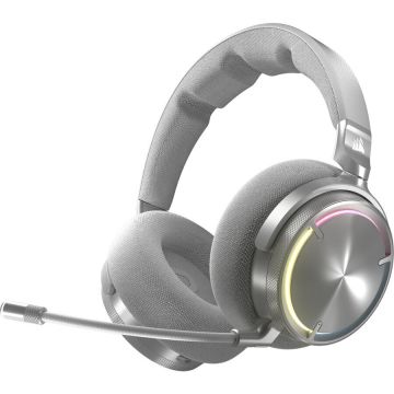 CORSAIR Casti gaming Corsair Virtuoso Max 2.4GHz wireless and Bluetooth® , Dolby Atmos®, active noise cancellation, PC, Mac, PS5/PS4, Switch, and mobile, graphene drivers, RGB, silver