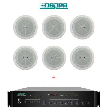 DSPPA Pachet Sonorizare 60W cu amplificator 60W DSPPA MP260U si boxe 6x DSPPA DSP802, USB, Radio FM, Bluetooth