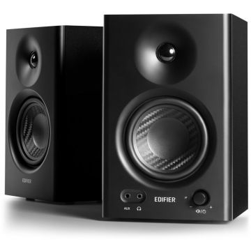 edifier BOXE EDIFIER 2.0, RMS: 42W (2 x 21W), studio monitor, volum, bass, treble, intrare jack 6.35 TRS balanced, RCA, iesire casti, black, MR4-BK