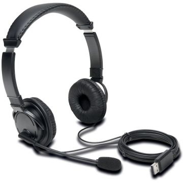 Sennheiser Casti Kensington call center K97601WW, microfon pe casca, noise-canceling, conectare prin USB 2.0, cablu 1.8m, Negru