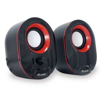 EQUIP Difuzoar Stereo 2.0 Speaker Equip (245332) pentru computer, Negru-Rosu