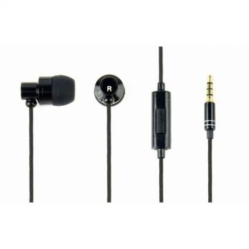 GEMBIRD CASTI Gembird, Paris, cu fir, intraauriculare, pt smartphone, microfon pe fir, conectare prin Jack 3.5 mm, negru, MHS-EP-CDG-B