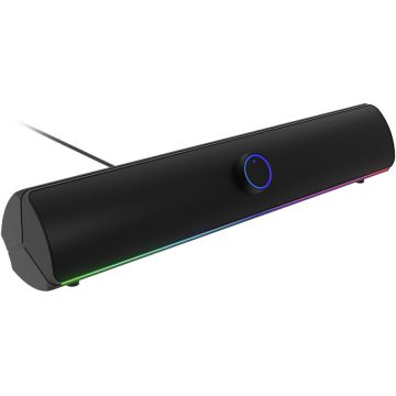 Genesis Soundbar Gaming Genesis Helium 312BT, 10W, 2.0, Bluetooth, Touch Control, USB-A, Negru