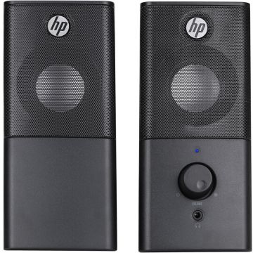 HP Boxe HP DHS-2101, 2.0, 12W, Controlul volumului, Banchtop, Mufă de 3,5 mm (USB), Negru