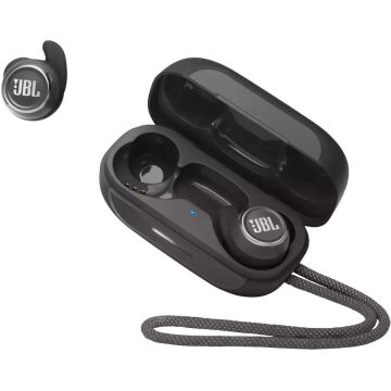 JBL Casti Audio sport In Ear JBL Reflect Mini NC, True Wireless, Bluetooth, Noise cancelling, Autonomie 14 ore, Negru