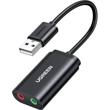 Placa de sunet USB Ugreen US205, 2 x Jack 3.5mm (Negru)