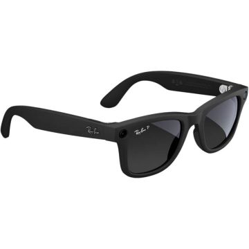 Ray-Ban Ochelari Smart Ray-Ban Meta Wayfarer, Marime L, 32 GB stocare, Camera Foto 12mp, 5 microfoane, difuzoare, Wifi 6, Meta AI, Large, Gradient-Grafit-Polarizat, Negru-Mat