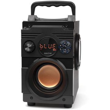 Squeak Boxa Portabila SQUEAK SQ1001, Bluetooth, Radio FM, 18W, 190x120x165mm, Negru