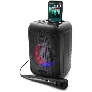 Squeak Boxe Portabile SQUEAK SQ1005, Bluetooth 5.0, Radio FM, LED, 40W, 150x230mm, Negru