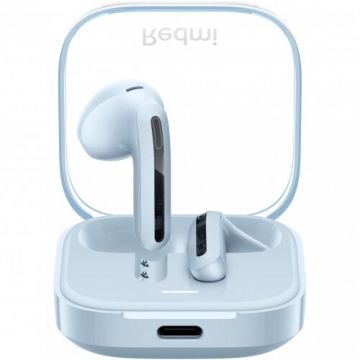 Xiaomi Casti In-Ear Xiaomi Redmi Buds 6 Active, Wireless, Bluetooth 5.4, Autonomie 30 ore, IPX4, Transparent blue