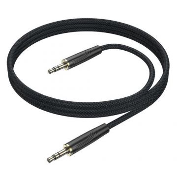 Cablu Audio 3.5mm - 3.5mm Borofone BL23 Refinado, 1m, Negru