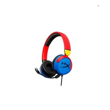 Casti gaming cu fir HyperX Cloud Mini, PC/Nintendo Switch/controllere PS/Xbox/tablete, volum limitat la 85dB, Bluetooth/Jack 3.5 mm, autonomie pana la 25 de ore, frecventa raspuns 20 Hz - 20 KHz, multicolor