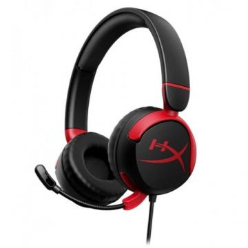 Casti gaming HyperX Cloud Mini, PC/Nintendo Switch/controllere PS/Xbox/tablete, volum limitat la 85dB, Jack 3.5 mm, negru