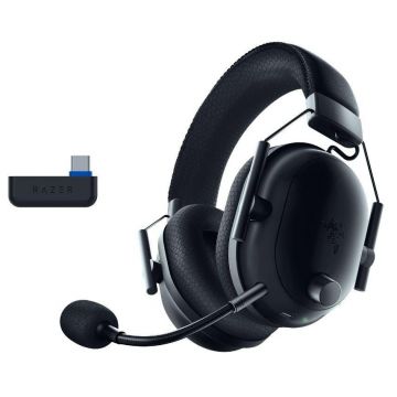 Casti wireless Razer Blackshark V2 Pro pentru Playstation, marime difuzoare 50 mm, raspuns de frecventa 12 Hz - 28 000 Hz, durata de viata baterie până la 70 ore, negru