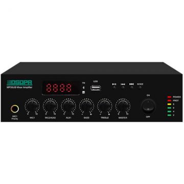 DSPPA Amplificator cu mixer 120W pe 100V, DSPPA MP120UB cu USB, FM & Bluetooth