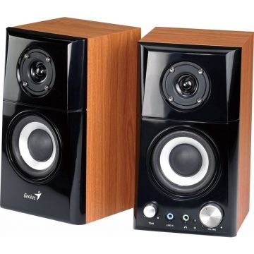 genius Boxe 2.0 Genius SP-HF500A II, Black-Cherry Wood