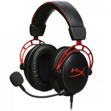 HP Casti gaming HyperX Cloud Alpha, drivere 50mm Dual Chamber, microfon detasabil cu noise cancelling, certificat Discord/TeamSpeak, spuma cu memorie, multiplatforma, negru/rosu