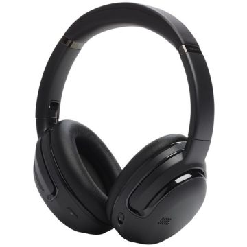 JBL Casti audio wireless over-ear JBL Tour One M2, True Adaptive Noise Cancelling, Smart Ambient, Spatial Sound, Negru