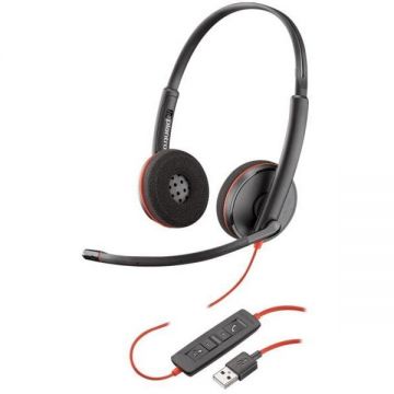 POLY Casti cu microfon Plantronics Blackwire C3220, USB-A, Binaural, Negru