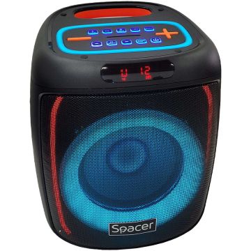 spacer BOXA SPACER portabila bluetooth Bear, RMS:  40W, 8 woofer+1tweeter, acumulator 7.4V, 2500mAh, input : Blutooth, AUX audio, radio FM, guitar/micrf., USB/microSD, remote control, TWS, black