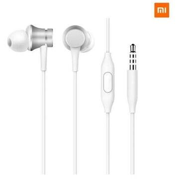 Xiaomi Casti audio In Ear Xiaomi, microfon incorporat si control volum, conector Jack 3.5mm, ZBW4356TY, 1.2m lungime, Argintiu